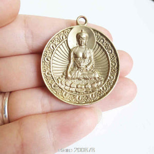 Tibet OM Amulet Brass Golden Buddha  - Free Shipping Throughout North America - Please allow 15-30 days