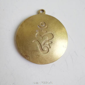 Tibet OM Amulet Brass Golden Buddha  - Free Shipping Throughout North America - Please allow 15-30 days