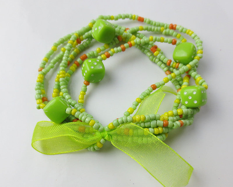 Mixed color strand bead bracelet - Free Shipping to N.A.