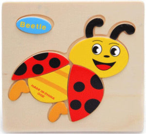 15x15cm Jigsaw adorable animals children puzzle wooden - Free Shipping to N.A.