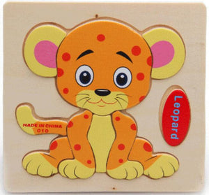 15x15cm Jigsaw adorable animals children puzzle wooden - Free Shipping to N.A.