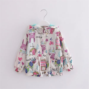 Hooded Graffiti Cartoon Printed Kids Spring and Fall Coat - Free Shipping to N.A.